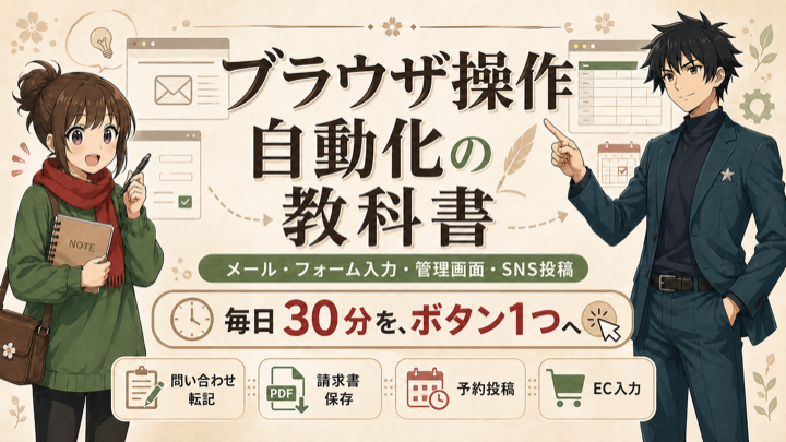ブラウザ操作自動化の教科書のサムネイル